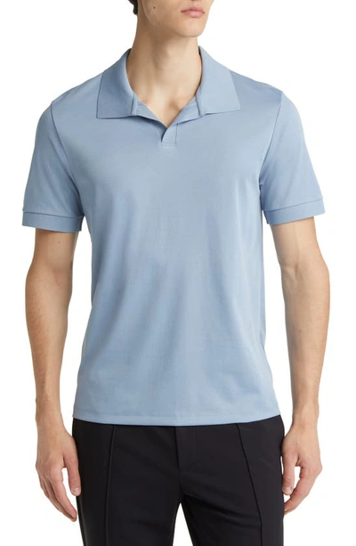 Theory Malden Johnny Collar Polo In Heron