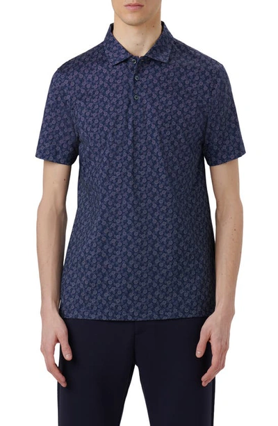 Bugatchi Ooohcotton® Dot Print Polo In Navy