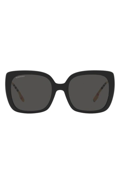 Burberry Carroll 54mm Square Sunglasses In Dark Grey