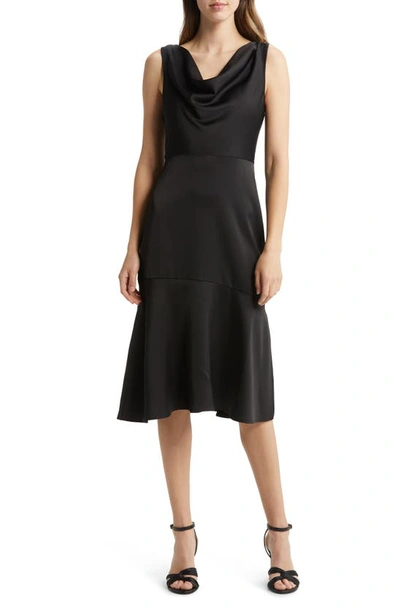 sam edelman cowl neck cocktail dress Sam Edelman Drape Neck Cocktail Dress In Black