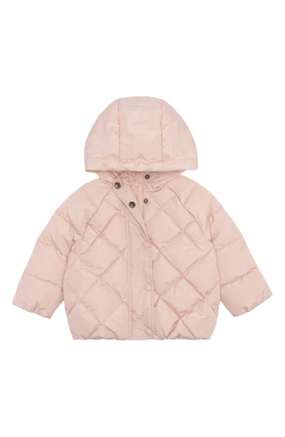 Miles The Label Babies' Hooded Quilted Recycled Polyester Jacket In 401 Light Pink