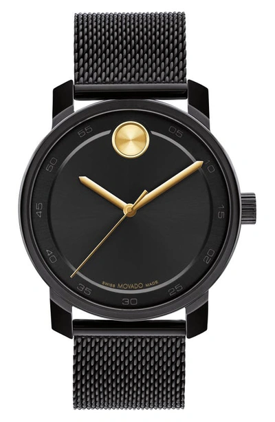 Movado Men's Bold Access Swiss Quartz Ionic Plated Black Steel Watch 41mm