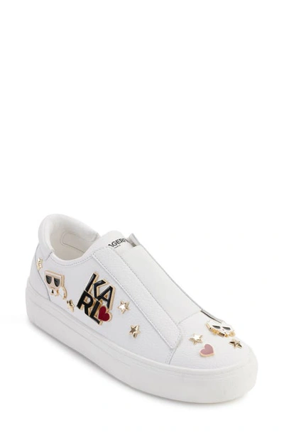 Karl Lagerfeld Caitie Slip-on Sneaker In Bright White