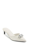 Karl Lagerfeld Sosie Crystal Pointed Toe Pump In Soft White