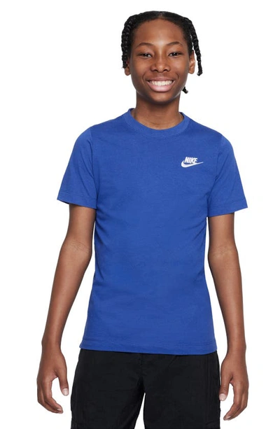 Nike Kids' Embroidered Swoosh T-shirt In Blue