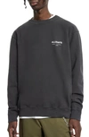 Allsaints Underground Logo Organic Cotton Graphic Sweatshirt In Dusk Grey