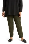 Eileen Fisher Slim Knit Ankle Pants In Woodland
