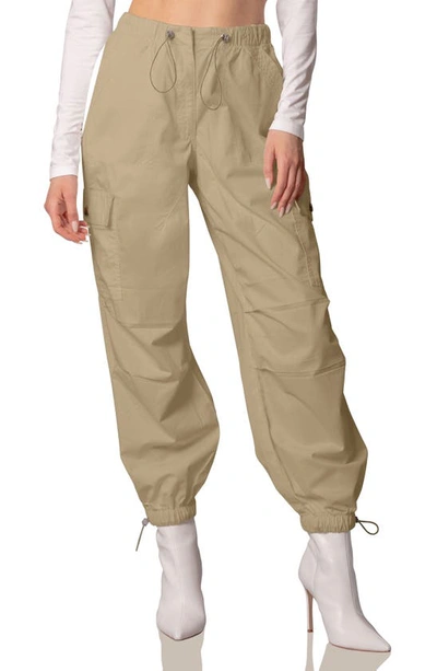 Avec Les Filles Cotton Cargo Trousers In Green