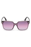 Tom Ford 56mm Gradient Square Sunglasses In Shiny Violet / Gradient Violet