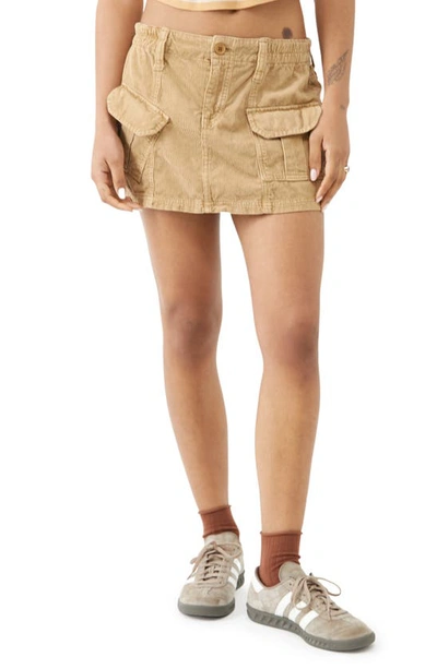 Bdg Urban Outfitters Y2k Corduroy Cargo Skirt In Cream
