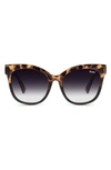 Quay It's My Way 53mm Gradient Cat Eye Sunglasses In Tort Black / Black Fade