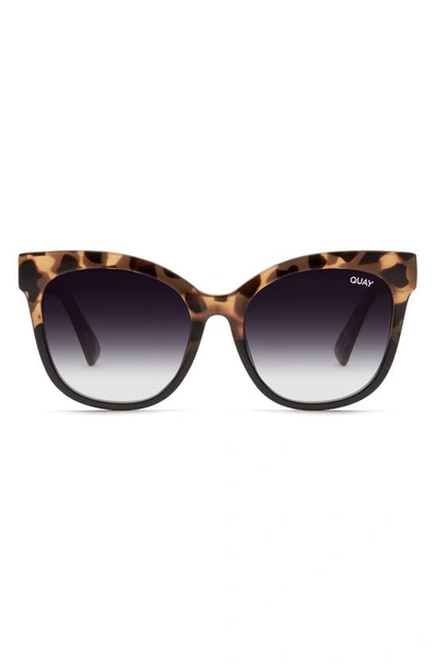 Quay It's My Way 53mm Gradient Cat Eye Sunglasses In Tort Black / Black Fade