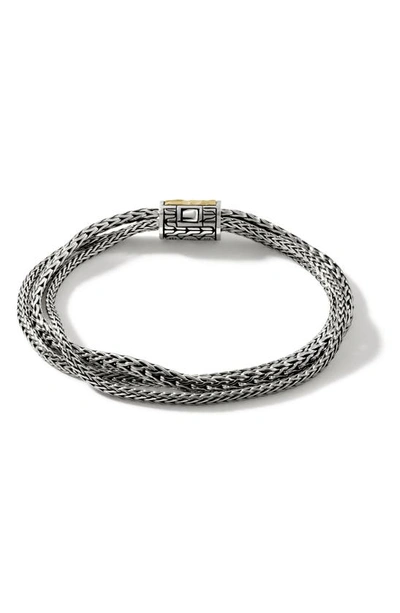 John Hardy Classic Chain Layered Bracelet In Silver And Gold