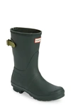 Hunter Original Short Back Adjustable Rain Boot In Arctic Moss/ Utility Green