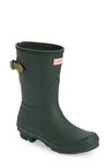 Hunter Original Short Back Adjustable Rain Boot In Green