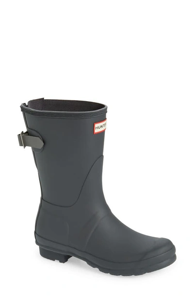 Hunter Original Short Back Adjustable Rain Boot In Dark Slate