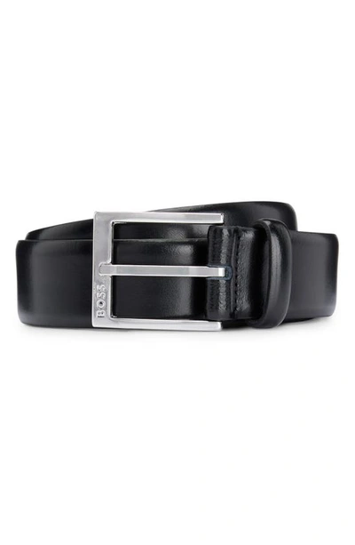 Hugo Boss Elloy Leather Belt In Black