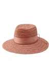 Helen Kaminski Raffia Fedora In Blossom/ Blossom