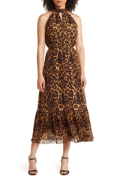Sam Edelman Leopard Print High Neck Sleeveless Dress