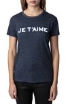 Zadig & Voltaire Je T'aime Graphic T-shirt In Navy