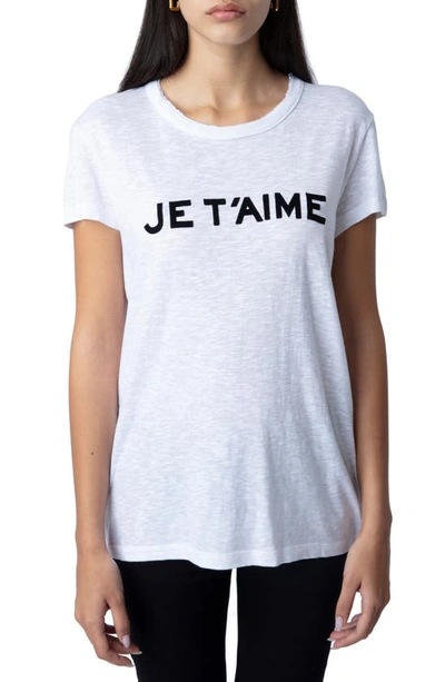 Zadig & Voltaire Je T'aime Graphic T-shirt In Blanc