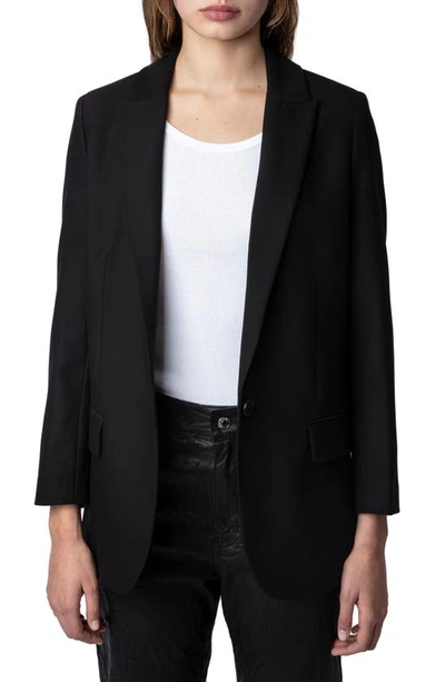 Zadig & Voltaire Viva Rock Strass Blazer In Noir