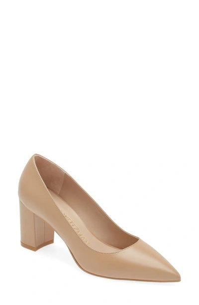 Stuart Weitzman Linsi 75 Block Pump In Adobe