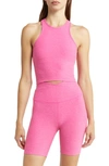 Beyond Yoga Studio Crop Tank In Deep Pink Heather