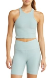 Beyond Yoga Studio Crop Tank In Fresh Sage Heather