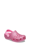 Crocs Kids' Classic Glitter Clog In Pink Lemonade