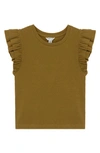 Habitual Girls' Ruffled Trim Top - Big Kid In Olive