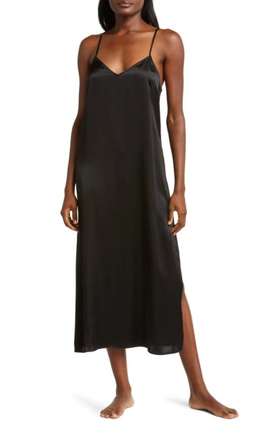 Nordstrom Washable Silk Nightgown In Black