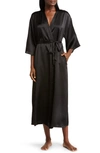 Nordstrom Washable Silk Longline Robe In Black