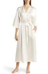 Nordstrom Washable Silk Longline Robe In Ivory Egret