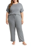 Nordstrom Moonlight Eco Easy Rib Pajamas In Grey Dark Heather