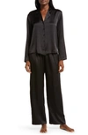 Nordstrom Washable Silk Pajamas In Black