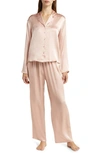 Nordstrom Washable Silk Pajamas In Pink Smoke