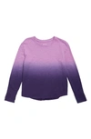 Zella Girl Kids' Garment Dye Long Sleeve Studio T-shirt In Navy Blackberry