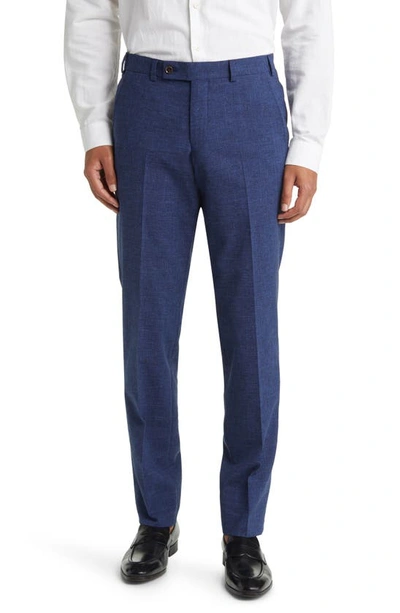 Ted Baker Jerome Trim Fit Soft Constructed Stretch Wool Blend Tapered Leg Pants In Blue