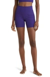 Zella Luxe Rib High Waist Bike Shorts In Blackberry