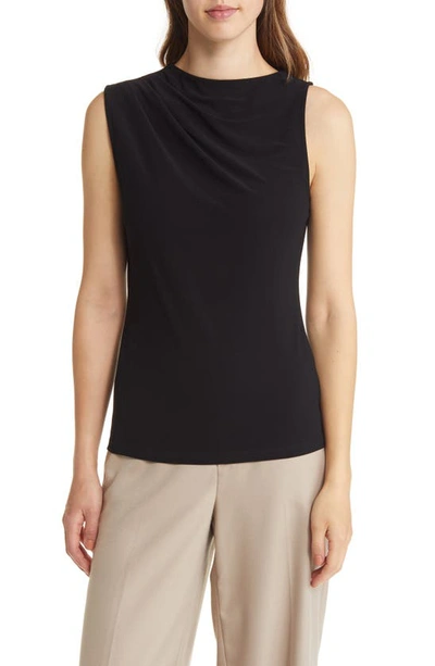 Nordstrom Pleat Shoulder Sleeveless Top In Black