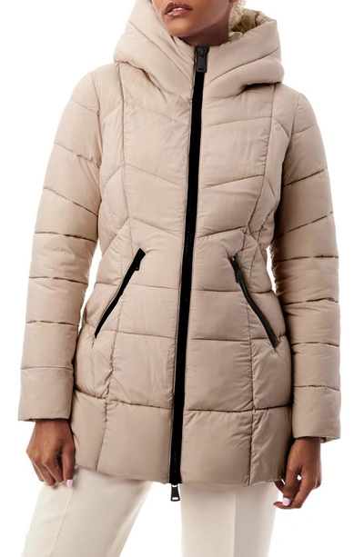 Bernardo Hooded Water Resistant Puffer Jacket In Frappe