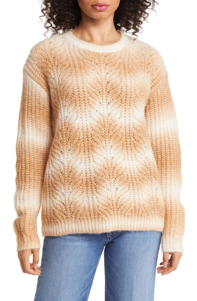 Caslon Space Dye Stripe Sweater In Tan- Ivory Spacedye
