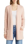 Caslon Open Front Cardigan In Pink Smoke