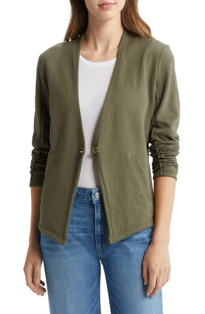 Caslon One-button Knit Blazer In Olive Sarma ModeSens