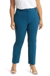 Nordstrom Twill Straight Leg Trousers In Blue Ceramic