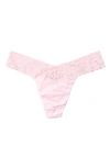 Hanky Panky Stretch Cotton Low Rise Thong In Island Pink