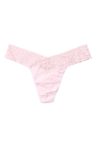 Hanky Panky Stretch Cotton Low Rise Thong In Island Pink