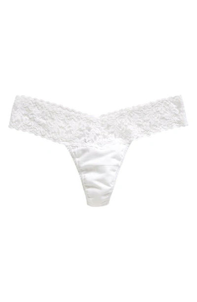 Hanky Panky Stretch Cotton Low Rise Thong In White