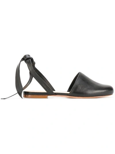Alexandre Birman 10mm Leather Mules With Ties In Black